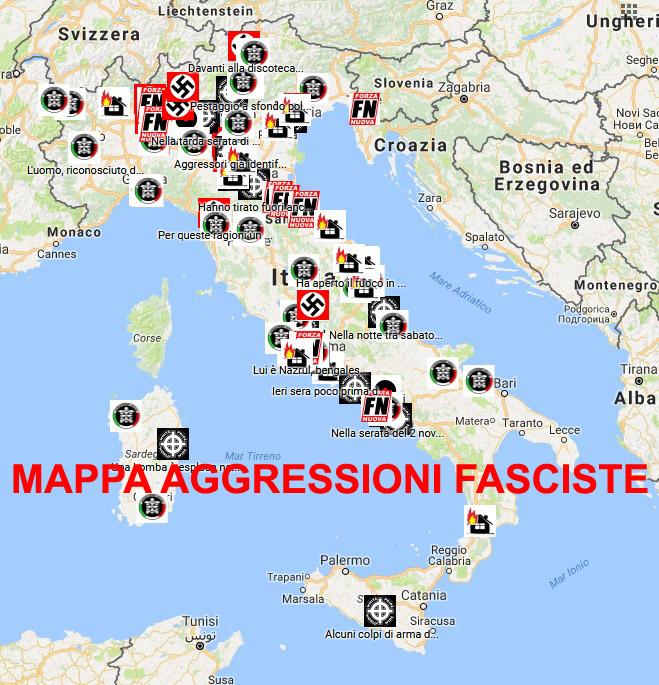 [ MAPPA AGGRESSIONI FASCISTE ]